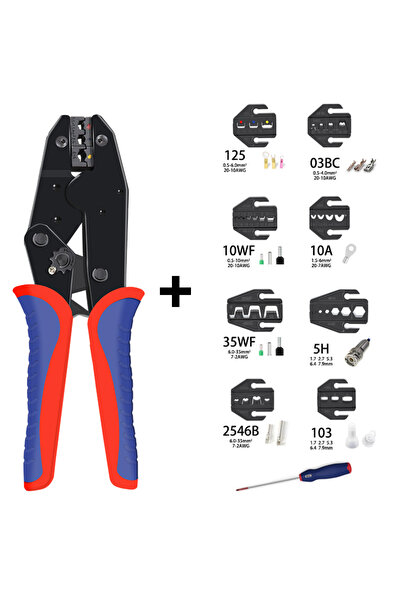 lion rage طقم كماشة تجعيد طرفية معزولة مسبقًا HS-30J 8 فك L غطاء مشبك HS-30J ...