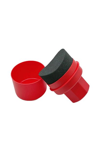Choice Red With Cover Car Tire Waxing Sponge Car Wax Applicator Pad With Lid Curved Shaped Easy Waxing Tire