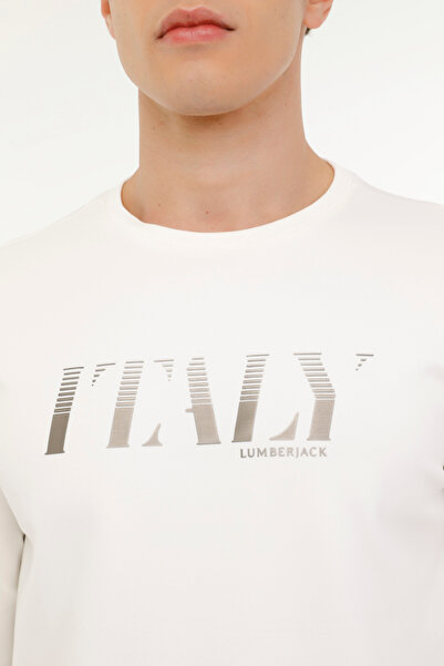 lumberjack ML OWEN 16ITL1065 4FX KIRIK BEYAZ Erkek Sweatshirt