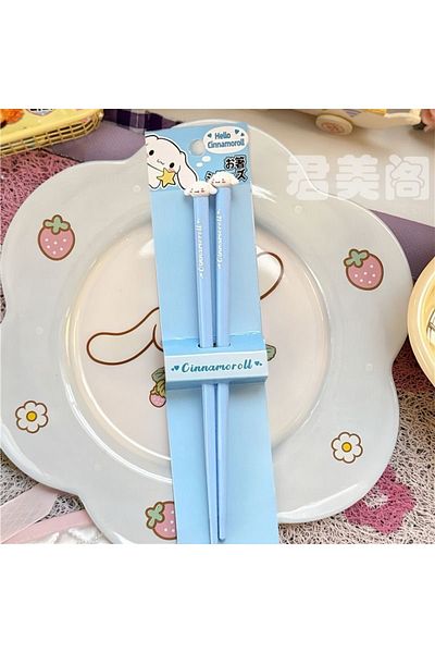 Choice 4 Sanrio Kuromi Hello Kitty Chopsticks Cinnamoroll Melody Kids Fast Practice Finger-cot Chopsticks .