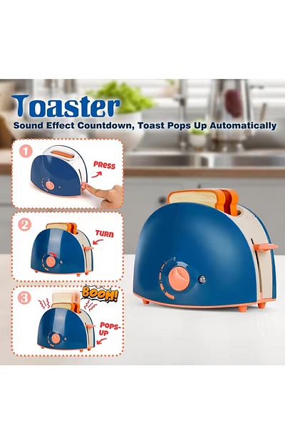 Choice Bread machine Mini Household Appliances Kitchen Toys, Pretend Play Set with Coffee Maker Blender Mix