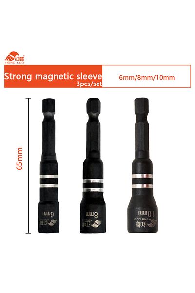 HORN 3pcs1 3/4/6/9pcs Hex Magnetic Socket Wrench Socket Electric Drill Tool Accessories Auto Repair Tool