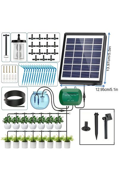 Choice Black Solar Irrigation System, Latest Garden Plant Drip Irrigation System Kit With Display Screen, T