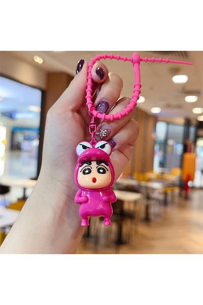 Choice D Kawaii Anime Crayon Shin-chan Keychain Cute Cartoon Car Key Ring Pendant Schoolbag Decoration Gif.