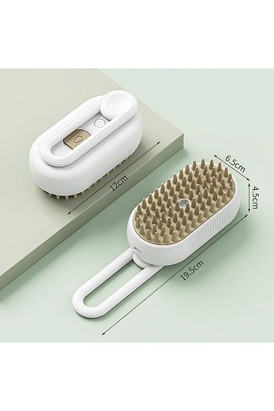 Choice White 3 In 1 Pet Electric Steam Brush Cat And Dog Cleaning Spray Massage Grooming Comb Retractable H