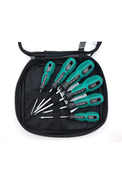 Choice1 مجموعة مفكات براغي مغناطيسية احترافية بمقبض مبطن، 6 قطع، 5 رؤوس مسطحة...