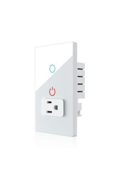 Choice White 1gang Socket Wifi Smart Tuya Light Switch Stairs Mexico Us Wall Socket American Plug Outlet In