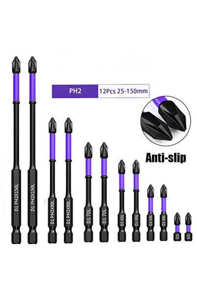 Choice 12pcs Magnetic D1 Anti-shock Batch Head High Hardness Non-Slip Impact ...