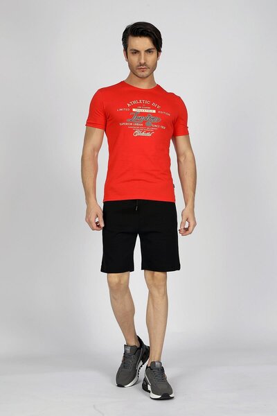 Lee Cooper Sorce شورت محبوك للرجال باللون الأسود