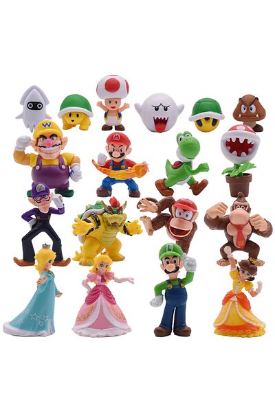 Choice A 18pcs 6/16/18pcs/set Mario Bros Pvc Action Figure Toys Dolls Model Set Luigi Yoshi Donkey Kong Pri
