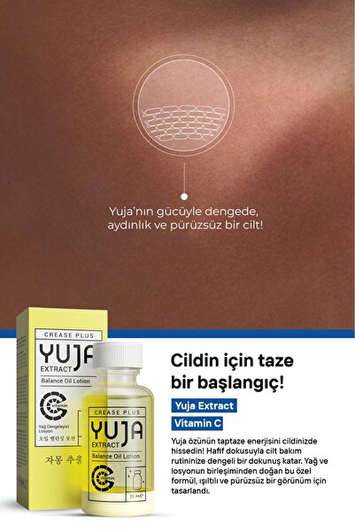 Crease Plus Yuja Dengeleyici Yağ Losyonu 30 ml