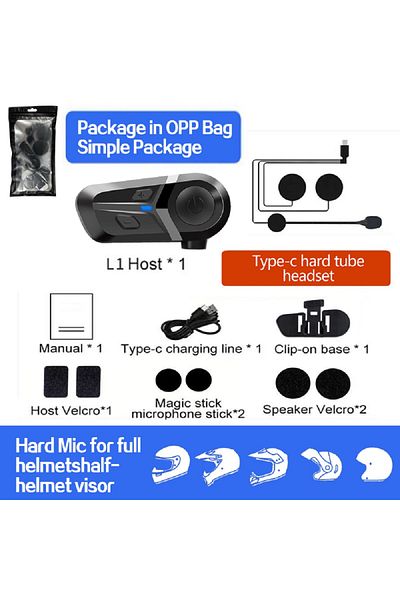 Choice Hard Mic Opppackage Motorcycle Earphones Helmet Headset Bluetooth 5.3 Headphones Wireless Motor Head