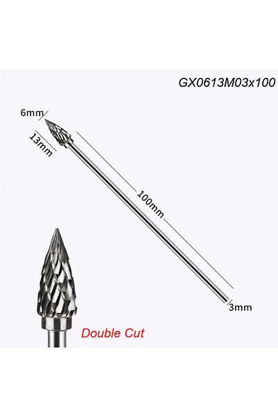 Choice 100mm Double Burr G Extra Long 100mm Rotary Rasp File Carving Grinder Abrasive Tools Carbide Burr Al