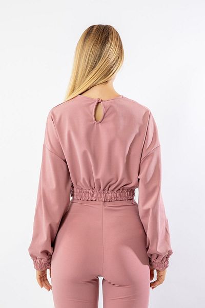 Aslında Look Pulover de damă cu mânecă lungă din țesătură submersibilă, cu talie elastică supradimensionată/largi