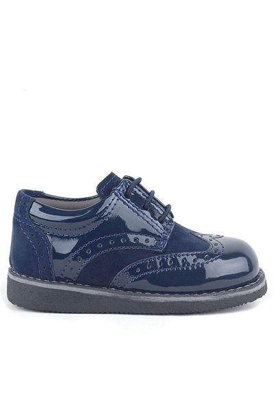 Rakerplus Navy Blue Patent Leather Classic Baby Boy Shoes