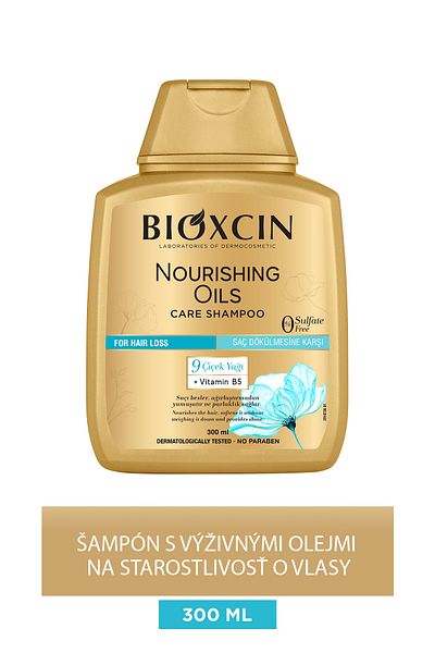 Bioxcin Výživné oleje šampón pre suché a poškodené vlasy 300 ml-