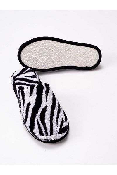 Ender Home Πετσέτα μπάνιου με μοτίβο Zebra Παντόφλες ξενοδοχείου Αντιολισθητική σόλα κλειστή μύτη