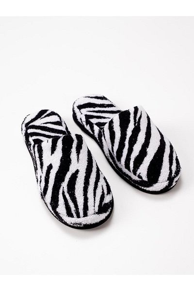 Ender Home Πετσέτα μπάνιου με μοτίβο Zebra Παντόφλες ξενοδοχείου Αντιολισθητική σόλα κλειστή μύτη