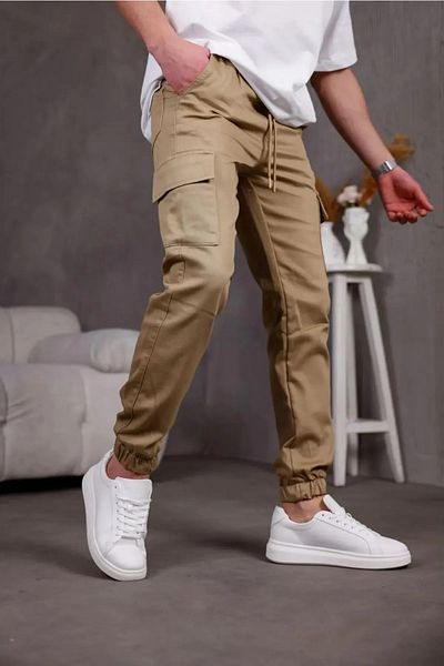 SERAZAT Pantaloni de jogging Vision Cargo pentru bărbați, cu picior elastic, din lycra