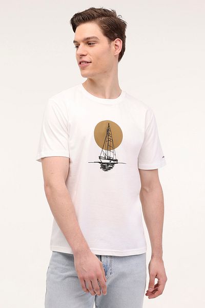 lumberjack ML WILLY 11DS1004 4FX - Ecru ανδρικό κοντομάνικο μπλουζάκι