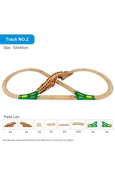 Choice Track Set No.2 Wooden Train Track Accessories Toys Train Railway Compatible With Wood Trains Wood Tr