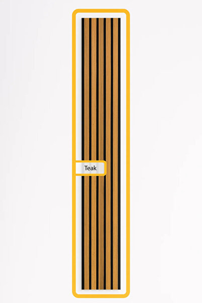 ATS YAPI AKUSTİK 12 Adet Kendinden Yapışkanlı Ahşap Çıta 120 Cm - Teak