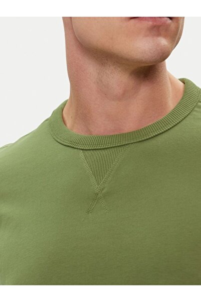 Calvin Klein Khaki Men's T-shirt - Logo Detailed, Short Sleeve