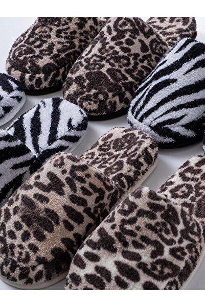 Ender Home Παντόφλες μπάνιου και σπιτιού Wild Spirit Leopard Pattern – 100% βαμβακερή πετσέτα αντιολισθητική χοντρή σόλα