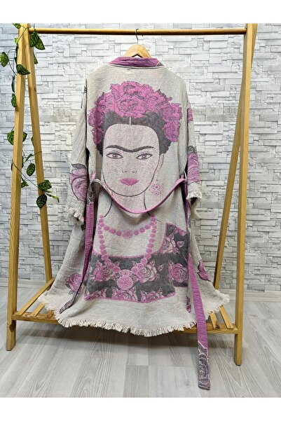 Befera Design Kimono de muselină 100% bumbac Frida cu model jacquard halat de baie caftan