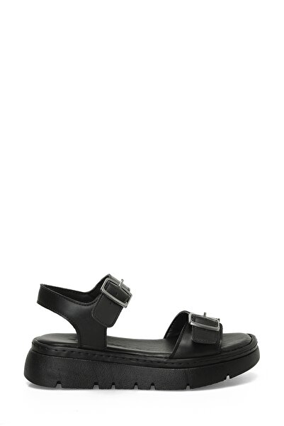 Polaris 323159 .Z 4FX Μαύρα γυναικεία πέδιλα με σφήνα τακούνι