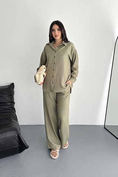 moda poni Linen Shirt and Trousers Set