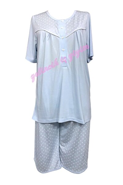 Nena طقم بيجامة كابري بأكمام قصيرة مع رداء مطوي - 26367