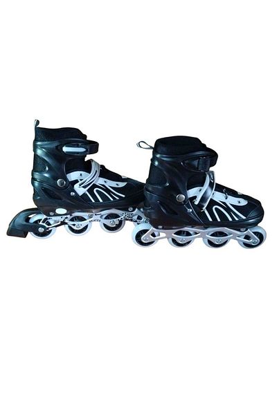 Pasifik Lighted Double Row Adjustable 4-Wheel Training Children's Skates - Black