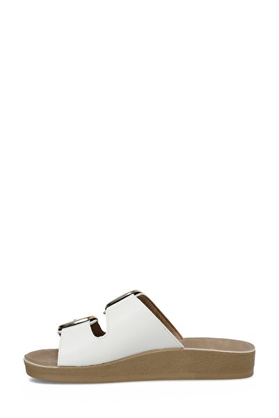 Polaris 401056Z4FX Białe płaskie kapcie damskie