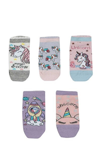 Polaris MAGIC 5 LI PTK-G 4FX Çok Renkli Kız Çocuk 5'li Patik Çorap
