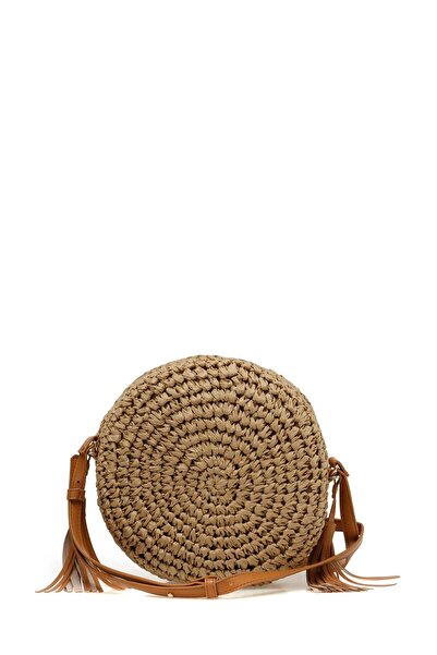 Butigo Dámská crossbody kabelka Slaměný Puscullu Capraz Sand