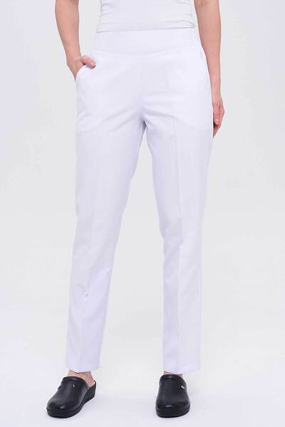 TIPTEKS Arka Yarım Lastik Kadın Doktor Hemşire Aşçı Alpaka İş Pantolonu