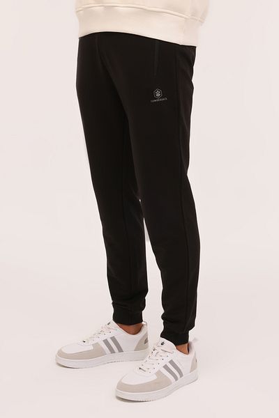 lumberjack Mb Ct107 Jogger 4pr, μαύρο ανδρικό παντελόνι μονό πάτο