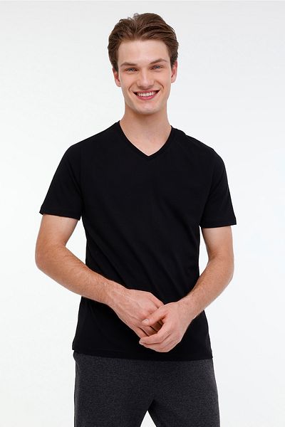 Kinetix Tricou cu mânecă scurtă pentru bărbați MB SN221 - 4PR negru