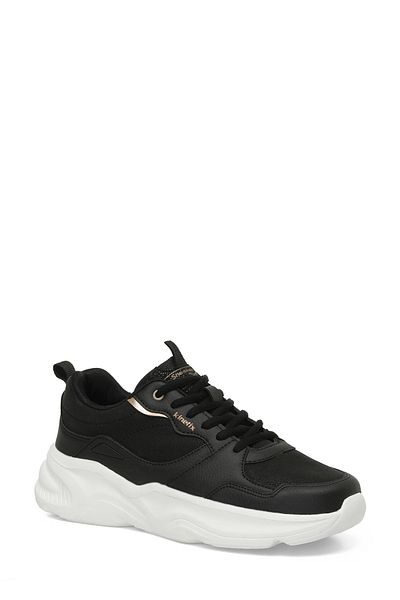 Kinetix Welor Pu W 4Pr Black Women's Sneakers