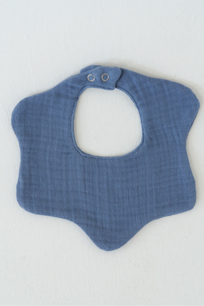 elibaby Indigo Blue Multi Extra Soft Muslin Flower Apron - 100% Organic Cotto...