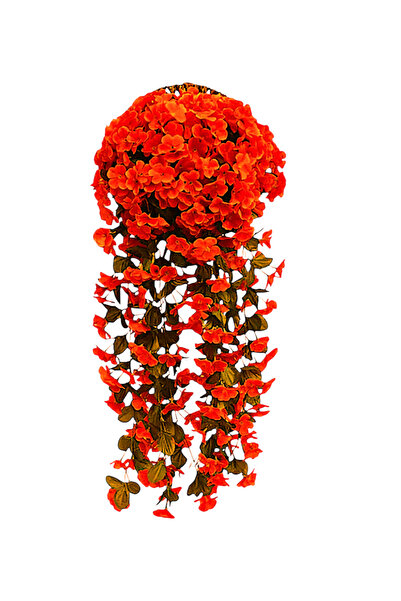 LUZAB Balkon,Duvar Süsü Yapay Çiçek Sarkan Begonvil Menekşe Sarmaşık Çiçeği Kırmızı 1 Adet