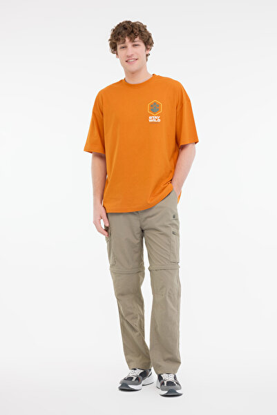 lumberjack Star 11Otd1-27 Men's Orange Round Neck T-Shirt