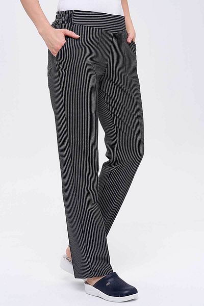 TIPTEKS Thick Striped - Half Elastic Women's Chef Asçı Alpaca Work Pants
