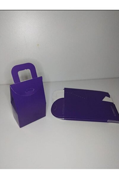 arminow Çanta Karton Kutu Mor Renk 6,5 Cm X 10,5 Cm 20 Adet Kina - Çerez - Şe...