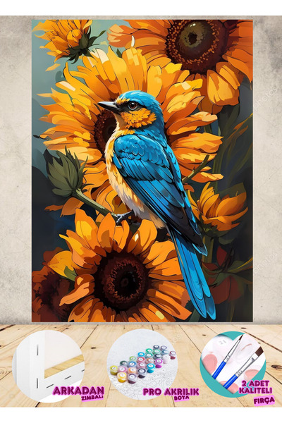 Puzzle Sayılarla Boyama 35X50 CM TUVAL ÇERÇEVELİ GERİLMİŞ BOYA FIRÇA HEDİYELİ