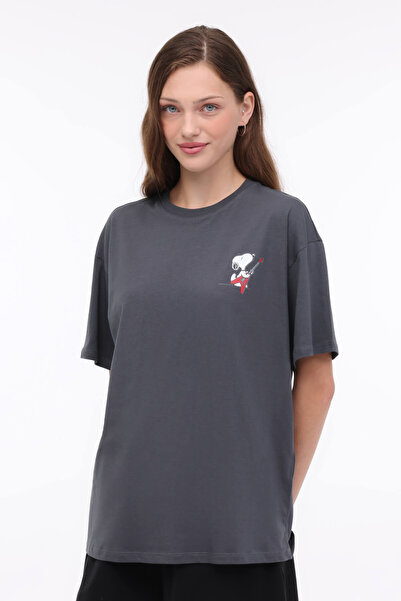 lumberjack Wl Patty 11glf995 4fx Gri Kadın Kısa Kol T-shirt