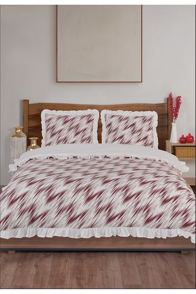Uckan 100% Cotton Ruffle Double Duvet Cover Set