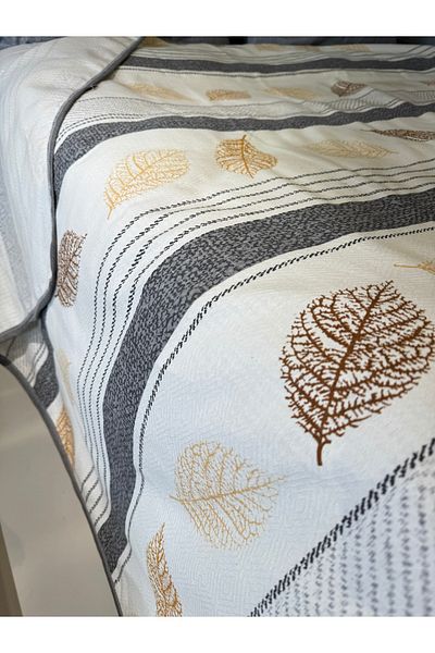 ŞENER HOME Leaf Pattern Printed 150X240 Cm. Single Single Pike