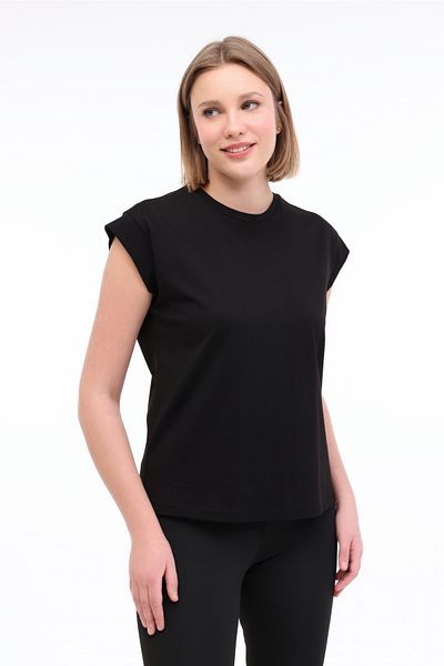 Kinetix WL PELYAF 11KT71 5FX Tricou negru pentru femei cu mânecă scurtă